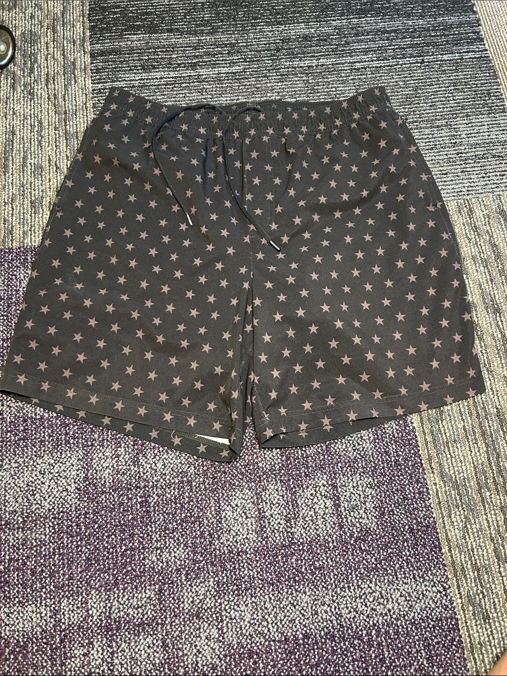 chubbies Black Swim Hybrids with Star Print
